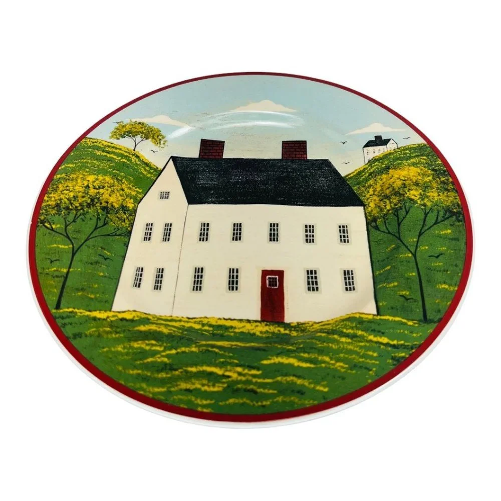 1988 Sakura Warren Kimble Country Life 8” Salad Plates Brandon House Folk Art - Picture 3 of 6